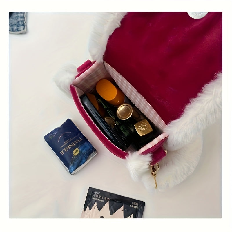 Schattige Stitch Crossbody Tas – Met Bont en Geborduurd Design voor Dagelijks Gebruik