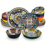24-delige Diner Set – Steengoed in Bohemien Stijl