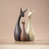 Keramische Hert Beeld Set – Luxe Decor voor Woonkamer en Kantoor