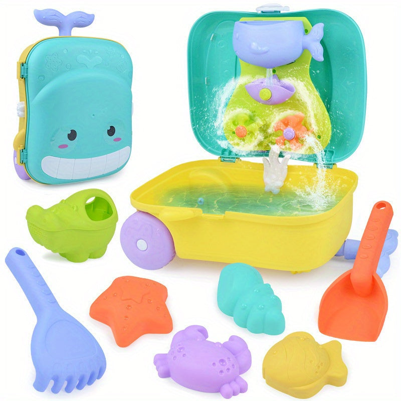 Walvis-Thema Strand Speelgoed Set voor Baby's – 8-Piece Reiskoffer