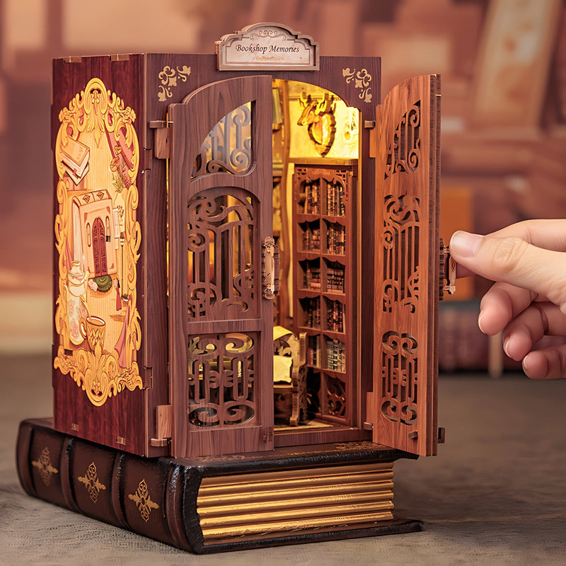 DIY Miniatuur Uilen Boekenwinkel – 3D Houten Kit met Verlichting voor Creatieve Decoratie