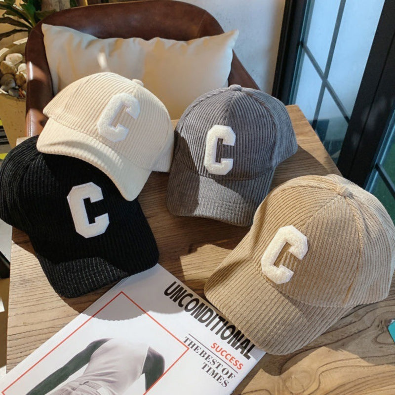 Corduroy pet met C patch | Baseball cap heren & dames | Trendy ribfluweel pet in diverse kleuren