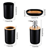 Badkamer Accessoires Set met Bamboe Deksel – 4-delige Set voor Badkamerdecor