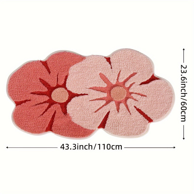 Fluffy Bloemen Badkamer Tapijt – Absorberend en Zacht voor Extra Comfort