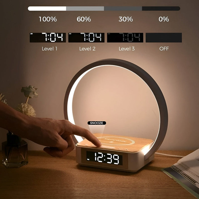Design Nachtlamp met Oplaadfunctie en Zachte Weckfunctie - LumoRise