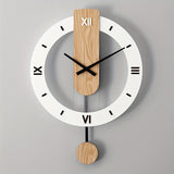 Creatieve Pendule Wandklok van Hout en Acryl – Stijlvol en Stille Decoratie