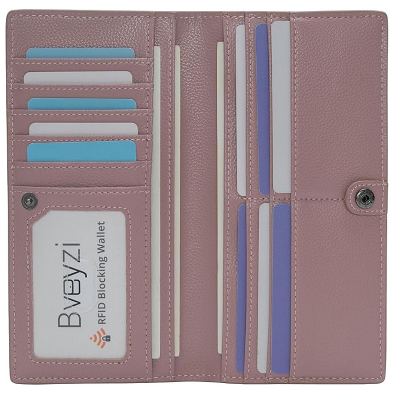 Ultra-dunne RFID-blokkerende leren kaartenportemonnee – Renée