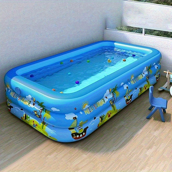 Ocean Splash Opblaasbare Kinderzwembad – Dikke PVC voor Tuinplezier