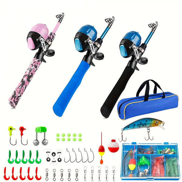 Complete Beginner Telescopische Vissroede & Spoelset met Draagtas en Aasdoos
