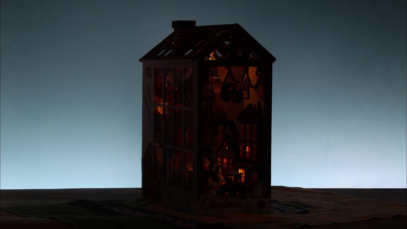 DIY Miniatuur Kersthuis – 3D Puzzelset voor Kerst en Feestelijke Decoratie