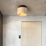 Wabi Sabi Gele Marmer Japanse Plafondlamp - TranquilStone