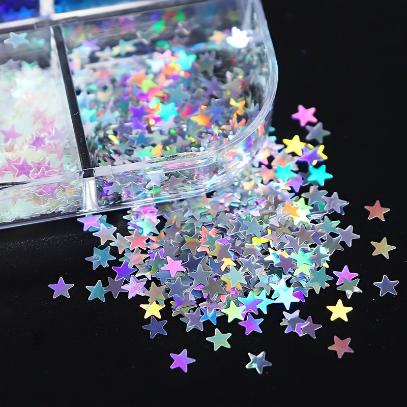 12 Kleuren Sterren Sequins – Glitter Sequins in Lange Doos voor DIY en Scrapbooking
