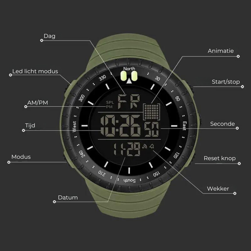 Waterdichte Outdoor-Horloge - AdventureMaster