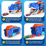 Dino Stad Transporteur - Racebaan & Transformeerbare Vrachtwagen