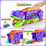 Dino Stad Transporteur - Racebaan & Transformeerbare Vrachtwagen