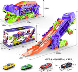 Dino Stad Transporteur - Racebaan & Transformeerbare Vrachtwagen