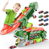 Dino Stad Transporteur - Racebaan & Transformeerbare Vrachtwagen