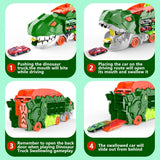 Dino Stad Transporteur - Racebaan & Transformeerbare Vrachtwagen