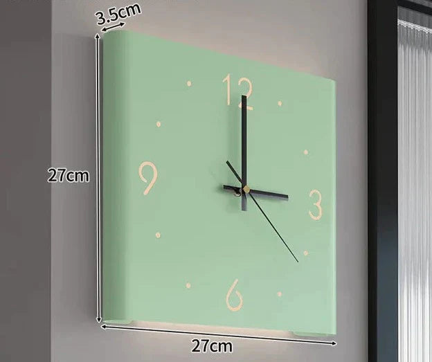 Twee-zijdige Vierkante Wandklok met Verlichting – TimeLume