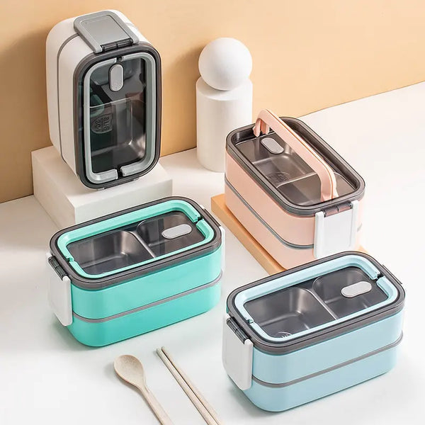 2-Laagse RVS Bento-Lunchbox - MealMate