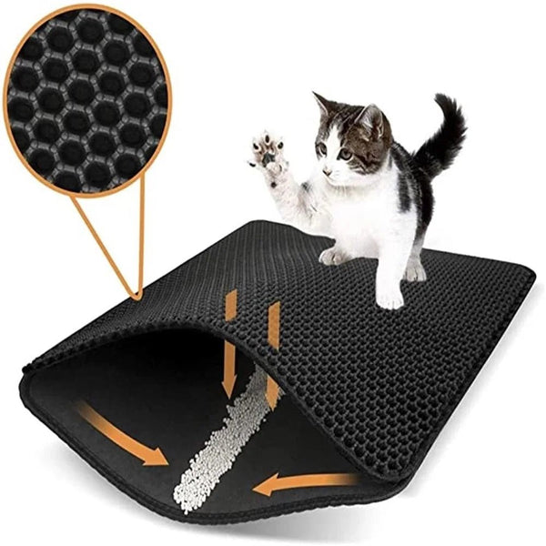 Litter Mat | Zeg vaarwel tegen rommelige kattenbakvulling op de vloer!