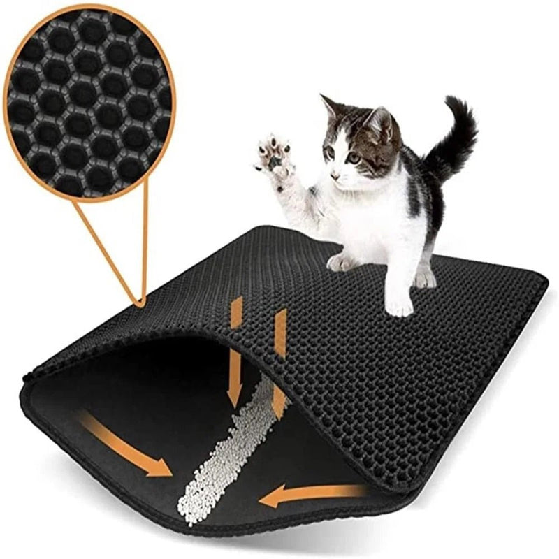 Litter Mat | Zeg vaarwel tegen rommelige kattenbakvulling op de vloer!
