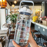 2L DRAAGBARE WATERFLES MET RIESTRAAL EN TIJDMARKERING VOOR SPORT & FITNESS