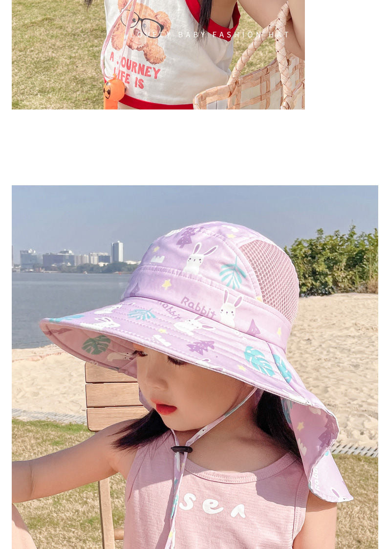 ANTI-UV KINDER ZONNEHUT MET PIJP – ZOMER BUCKET HAT VOOR JONGENS EN MEISJES