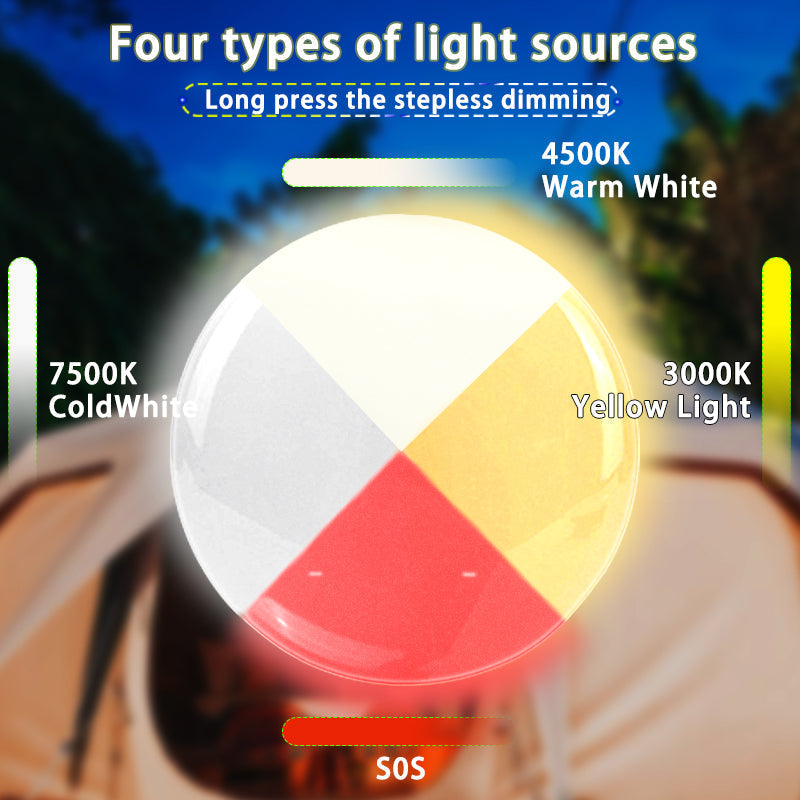 80W LED Zonne-oplaadbare Campinglamp met Magneet en Zoomfunctie