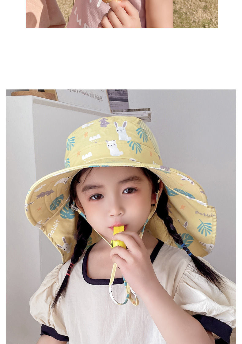 ANTI-UV KINDER ZONNEHUT MET PIJP – ZOMER BUCKET HAT VOOR JONGENS EN MEISJES