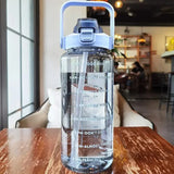 2L DRAAGBARE WATERFLES MET RIESTRAAL EN TIJDMARKERING VOOR SPORT & FITNESS