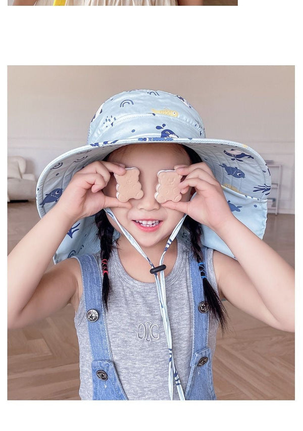 ANTI-UV KINDER ZONNEHUT MET PIJP – ZOMER BUCKET HAT VOOR JONGENS EN MEISJES