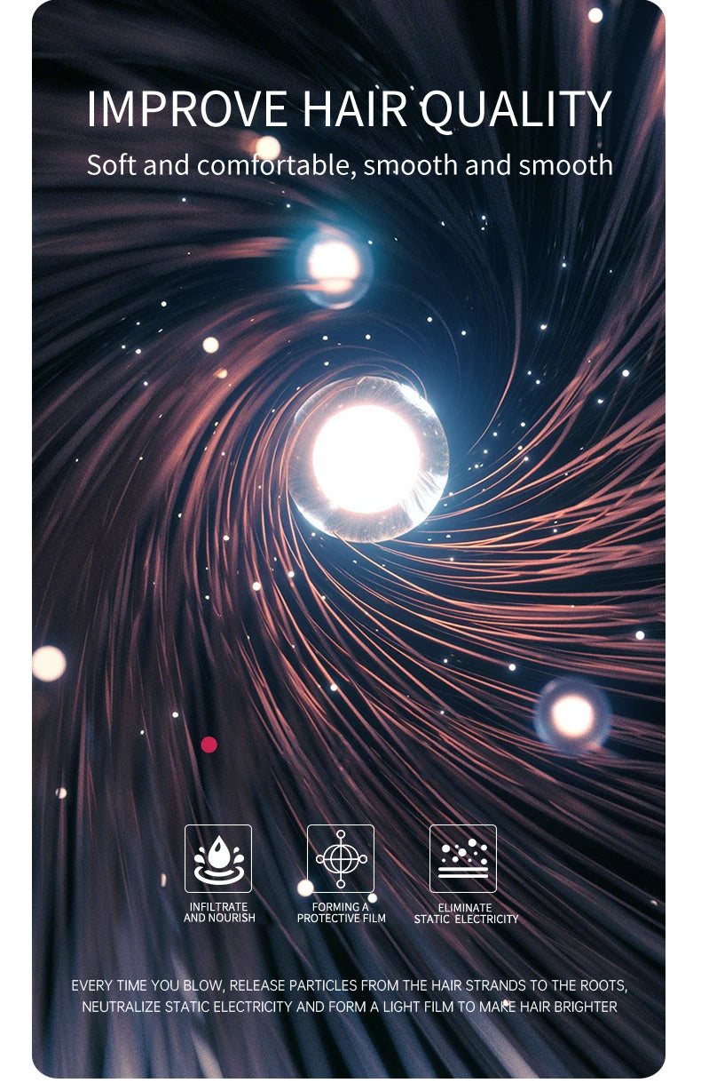 Professionele Föhn 2400W met koude en warme lucht - negatieve ionen - krachtige haardroger voor salonresultaten