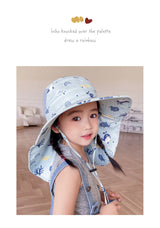 ANTI-UV KINDER ZONNEHUT MET PIJP – ZOMER BUCKET HAT VOOR JONGENS EN MEISJES