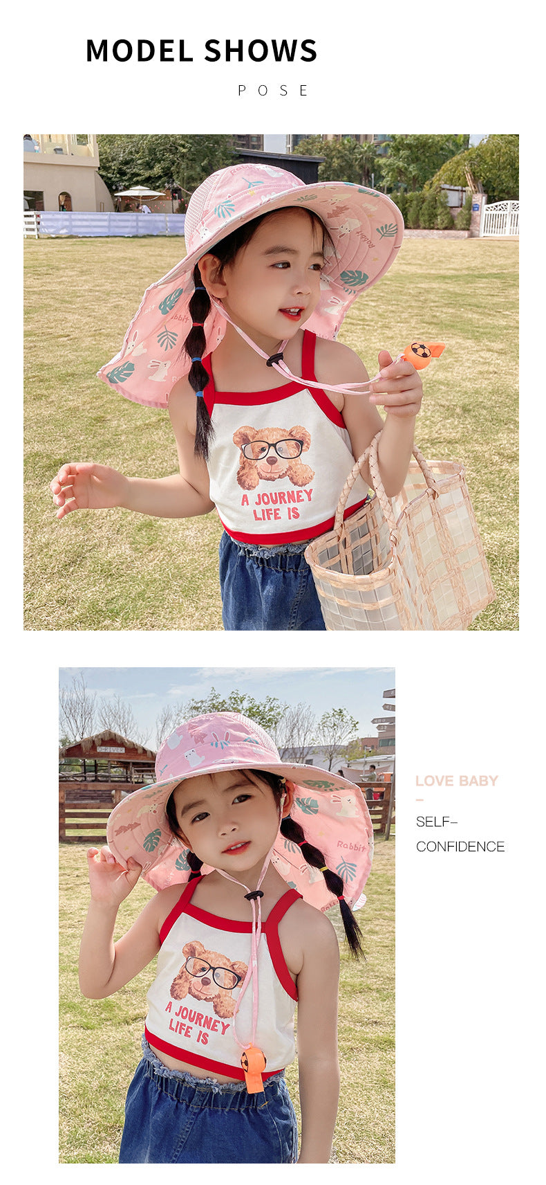 Kinder Sonnenhut met UPF 50+ - Brede rand en Verstelbare Kinband