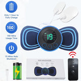 Draagbare Elektrische Mini-Halsmassager met Pad & Afstandsbediening | Slim Massageapparaat