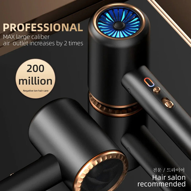 Professionele Föhn 2400W met koude en warme lucht - negatieve ionen - krachtige haardroger voor salonresultaten