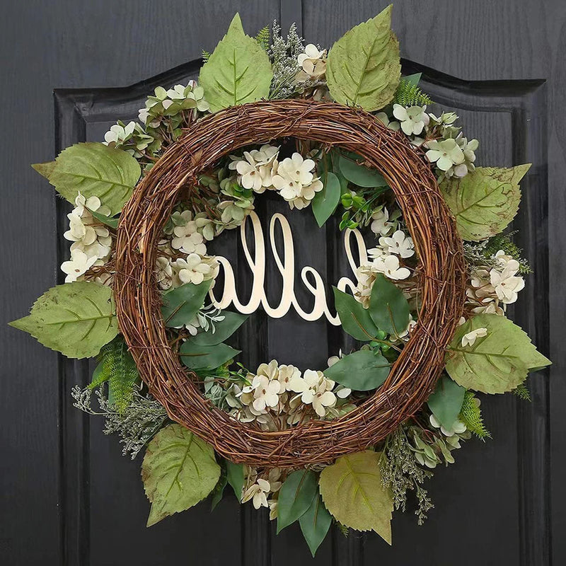 Groene Hortensia Krans Met Hallo Bord