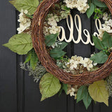 Groene Hortensia Krans Met Hallo Bord