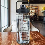 2L DRAAGBARE WATERFLES MET RIESTRAAL EN TIJDMARKERING VOOR SPORT & FITNESS