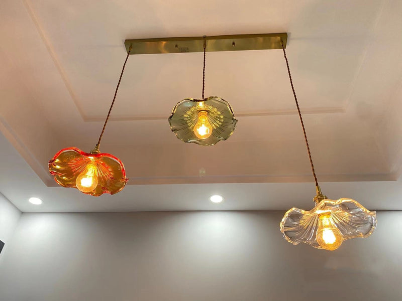 Noordse Design LED-Hanglamp | Kleurrijke glas- en koperverlichting voor slaapkamer, woonkamer & bar