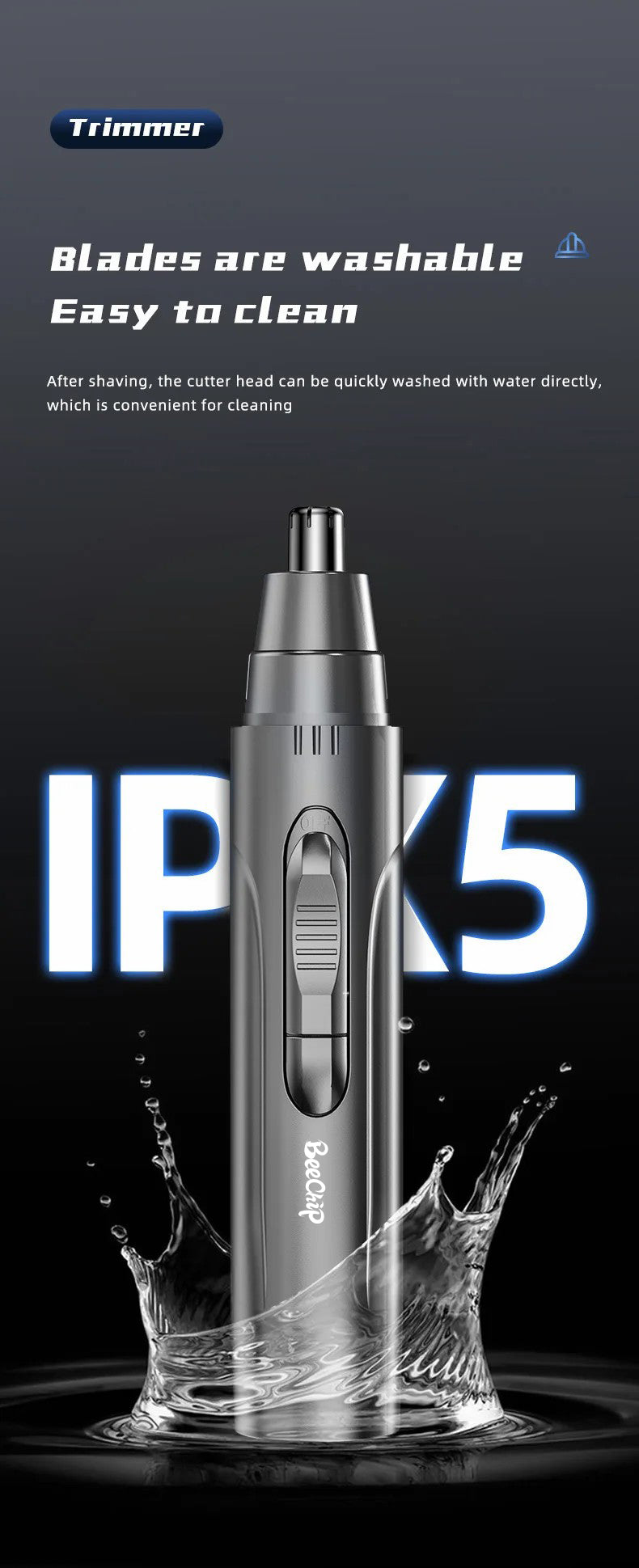 Professionele pijnloze neus- en oorhaarschneider voor mannen en vrouwen – Oplaadbaar