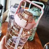 2L DRAAGBARE WATERFLES MET RIESTRAAL EN TIJDMARKERING VOOR SPORT & FITNESS