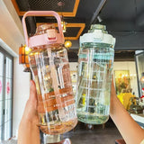 2L DRAAGBARE WATERFLES MET RIESTRAAL EN TIJDMARKERING VOOR SPORT & FITNESS