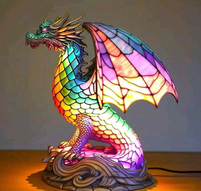 Artistieke Glasmozaïek Dierenlamp – Kleur en Sfeer in Huis