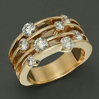 Gelaagd Gouden Ring met Zirkonia - Aurélie
