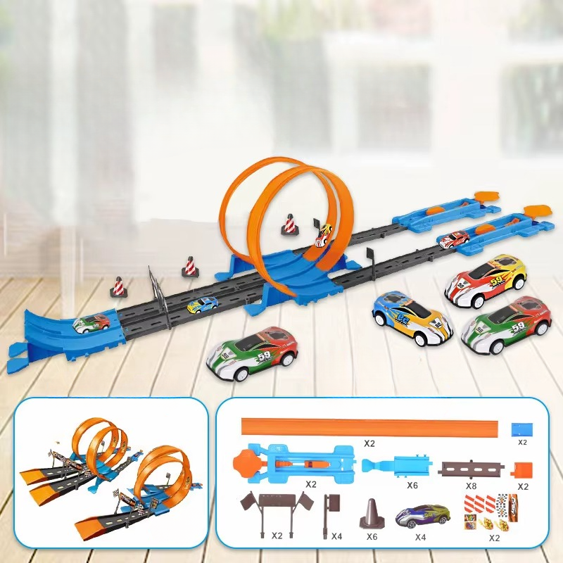 Dubbel Racebaan Set - Creatief Speelplezier en Educatief