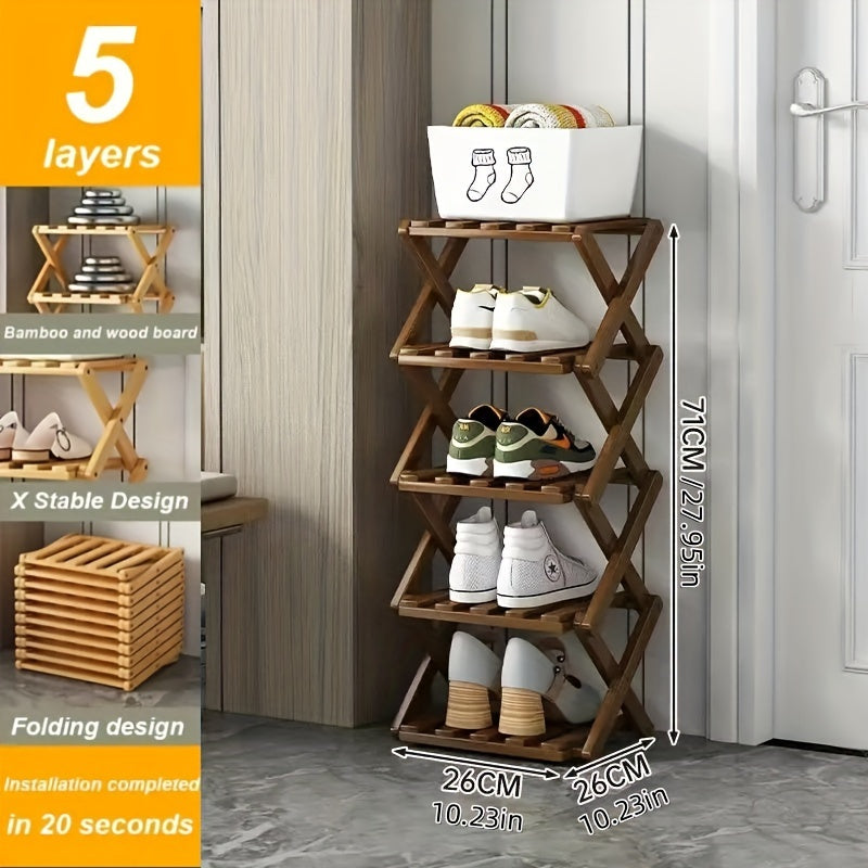 Slimme Bamboe Schoenenrek – Compact en Praktisch voor Elke Entree