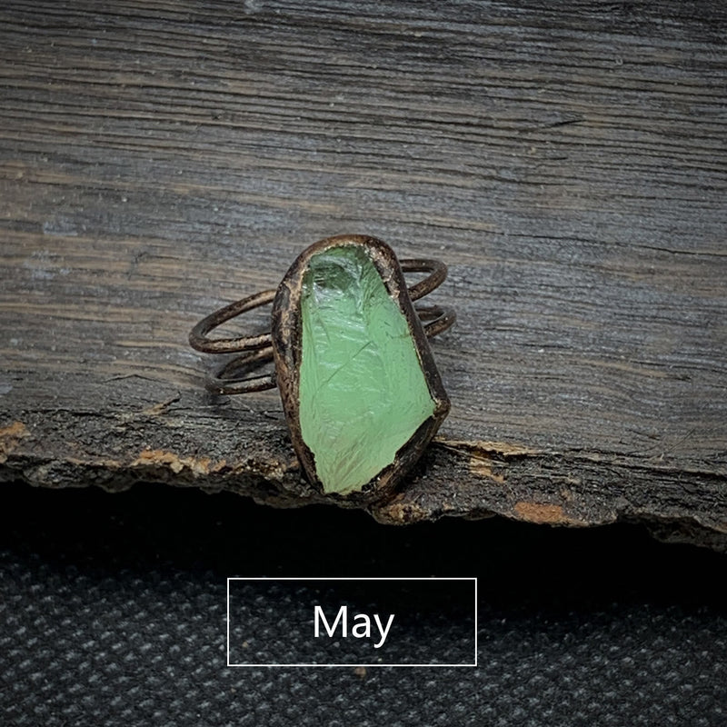 Natuurlijke Ruwe Steen Verjaardagsring – Selina