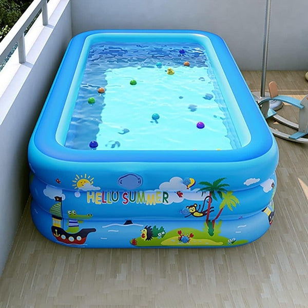 Ocean Splash Opblaasbare Kinderzwembad – Dikke PVC voor Tuinplezier
